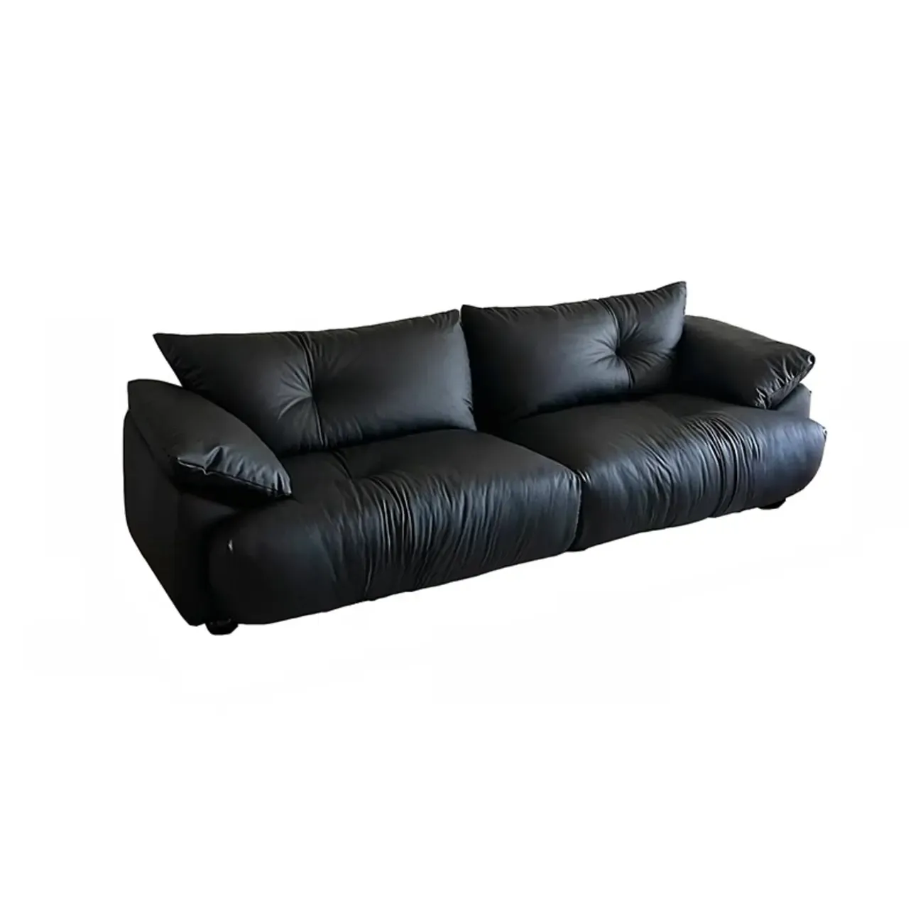 Single Multi-seat Parlor Sofa in Midnight Black with Concealed Support Image - 7
