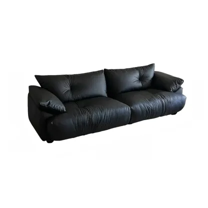 Single Multi-seat Parlor Sofa in Midnight Black with Concealed Support Image - 7