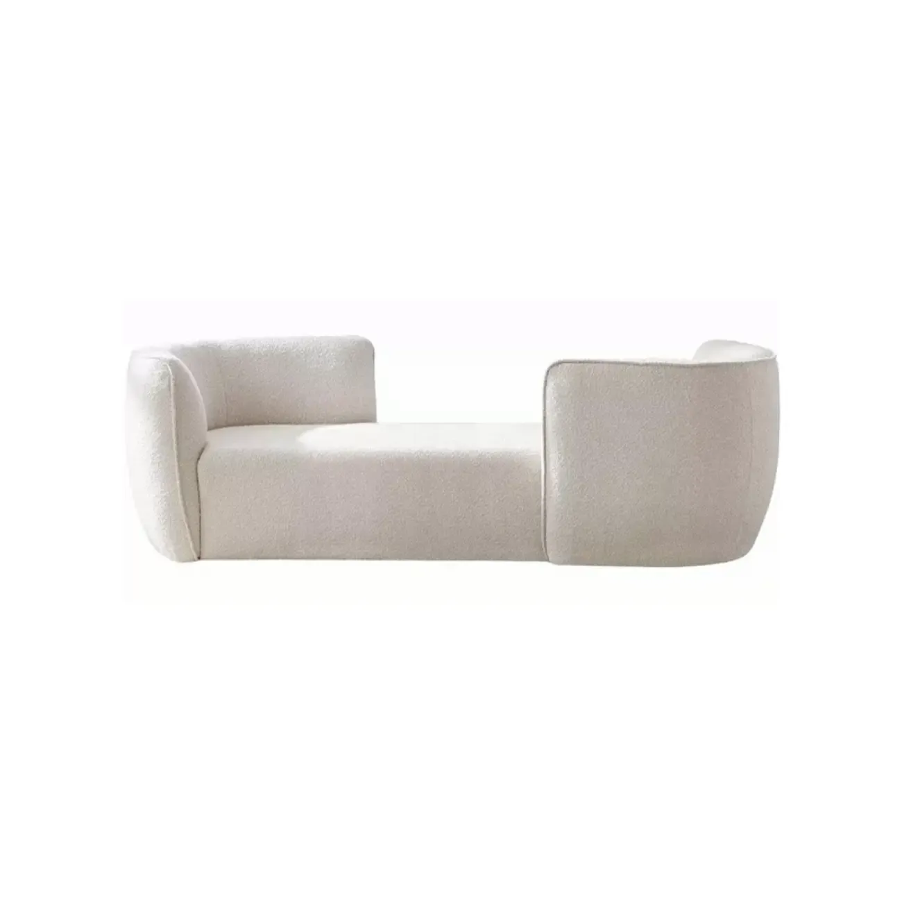 Birch Wood Modern Dual-Sided Arm Chaise Lounge with Foam Seat Fill Image - 7