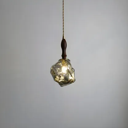 Modern Amber Irregular Crystal Pendant Light for Home Decor Image - 4
