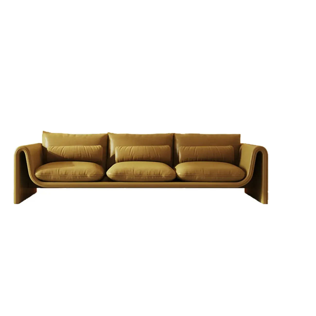 Minimalist Leather Loveseat Sofa Couch with Pillow for Living Room Image - 3