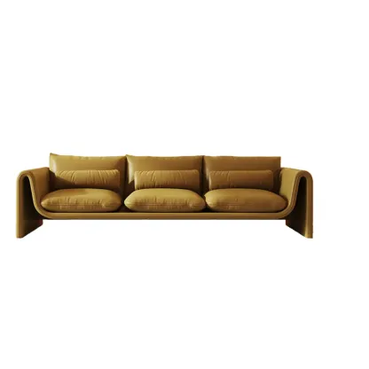 Minimalist Leather Loveseat Sofa Couch with Pillow for Living Room Image - 3