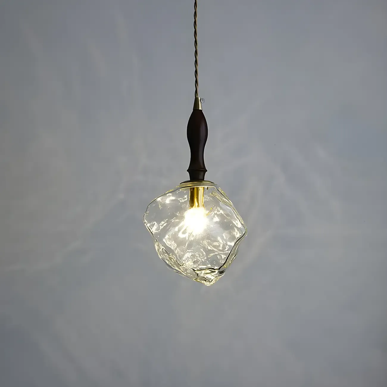 Modern Amber Irregular Crystal Pendant Light for Home Decor Image - 6