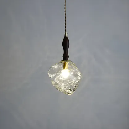 Modern Amber Irregular Crystal Pendant Light for Home Decor Image - 6