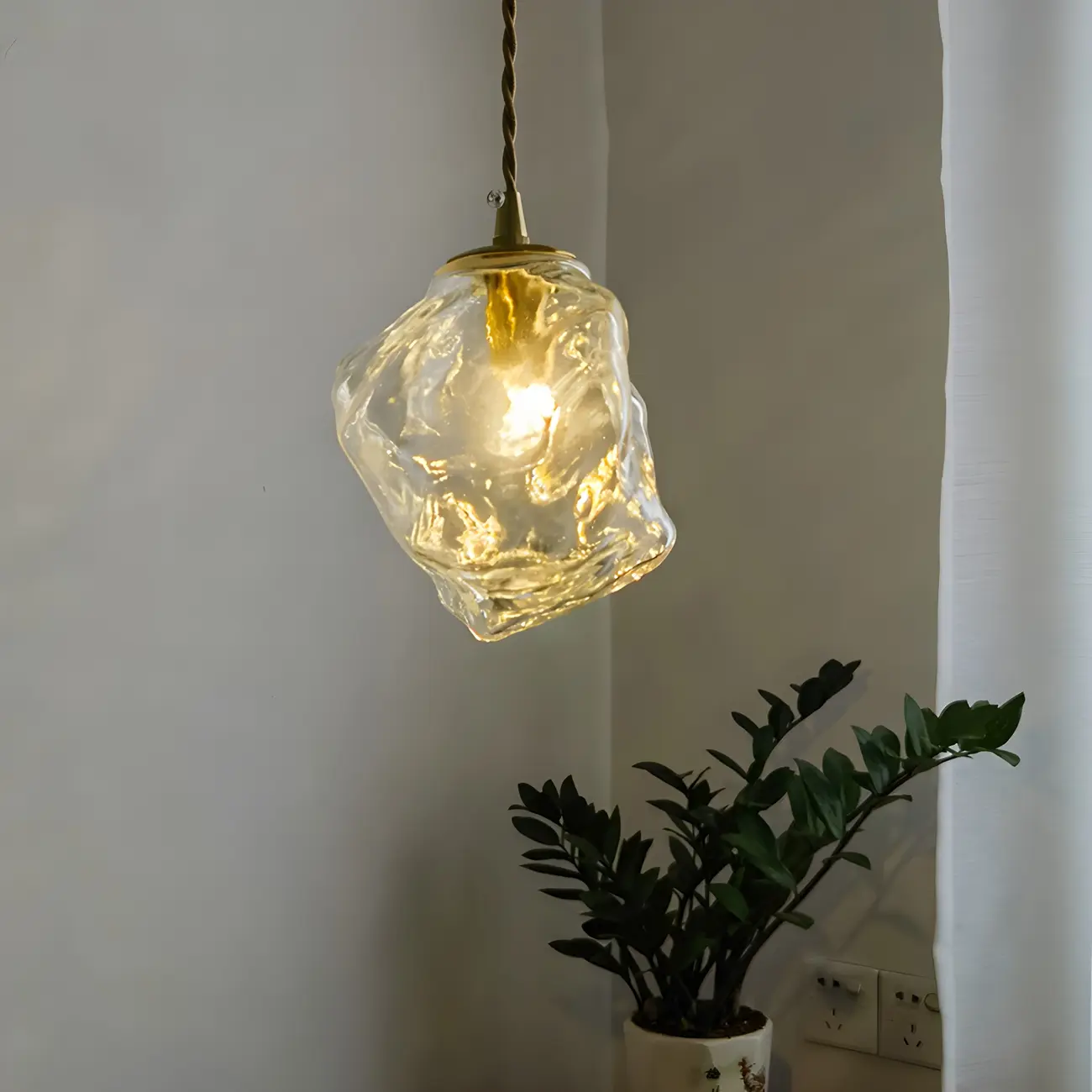 Modern Amber Irregular Crystal Pendant Light for Home Decor Image - 7 | homeyfad