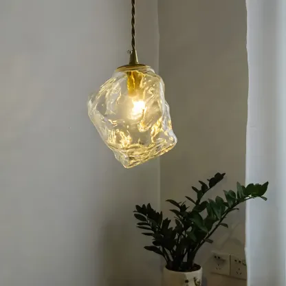 Modern Amber Irregular Crystal Pendant Light for Home Decor Image - 7