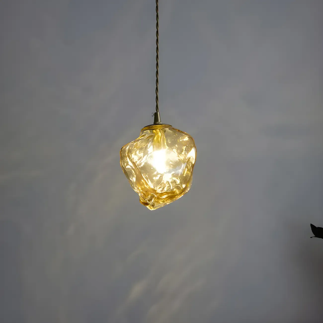 Modern Amber Irregular Crystal Pendant Light for Home Decor Image - 8