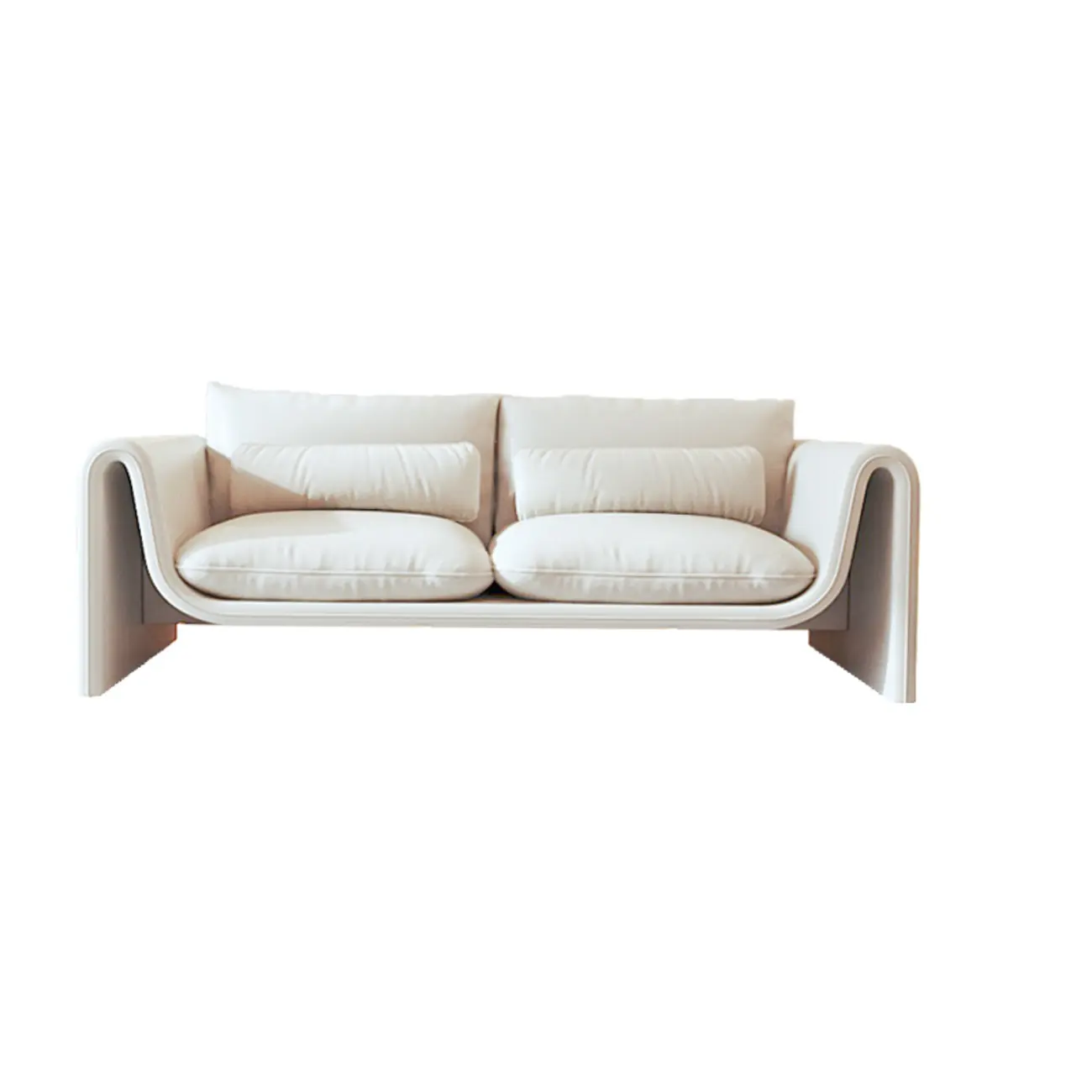 Minimalist Leather Loveseat Sofa Couch with Pillow for Living Room Image - 7 | homeyfad