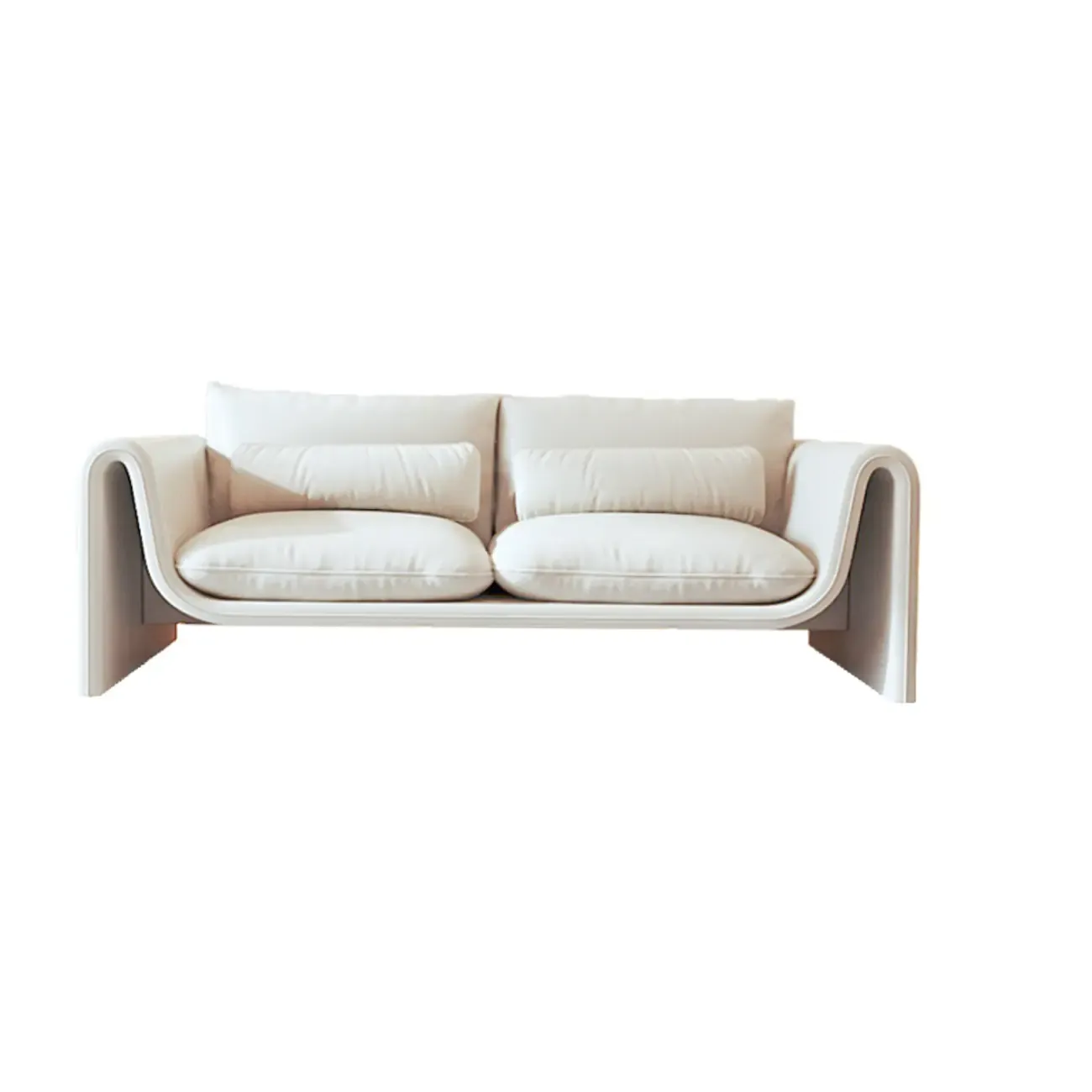 Minimalist Leather Loveseat Sofa Couch with Pillow for Living Room Image - 7