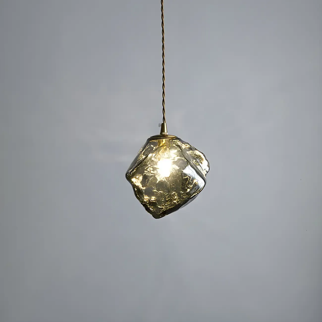 Modern Amber Irregular Crystal Pendant Light for Home Decor Image - 9
