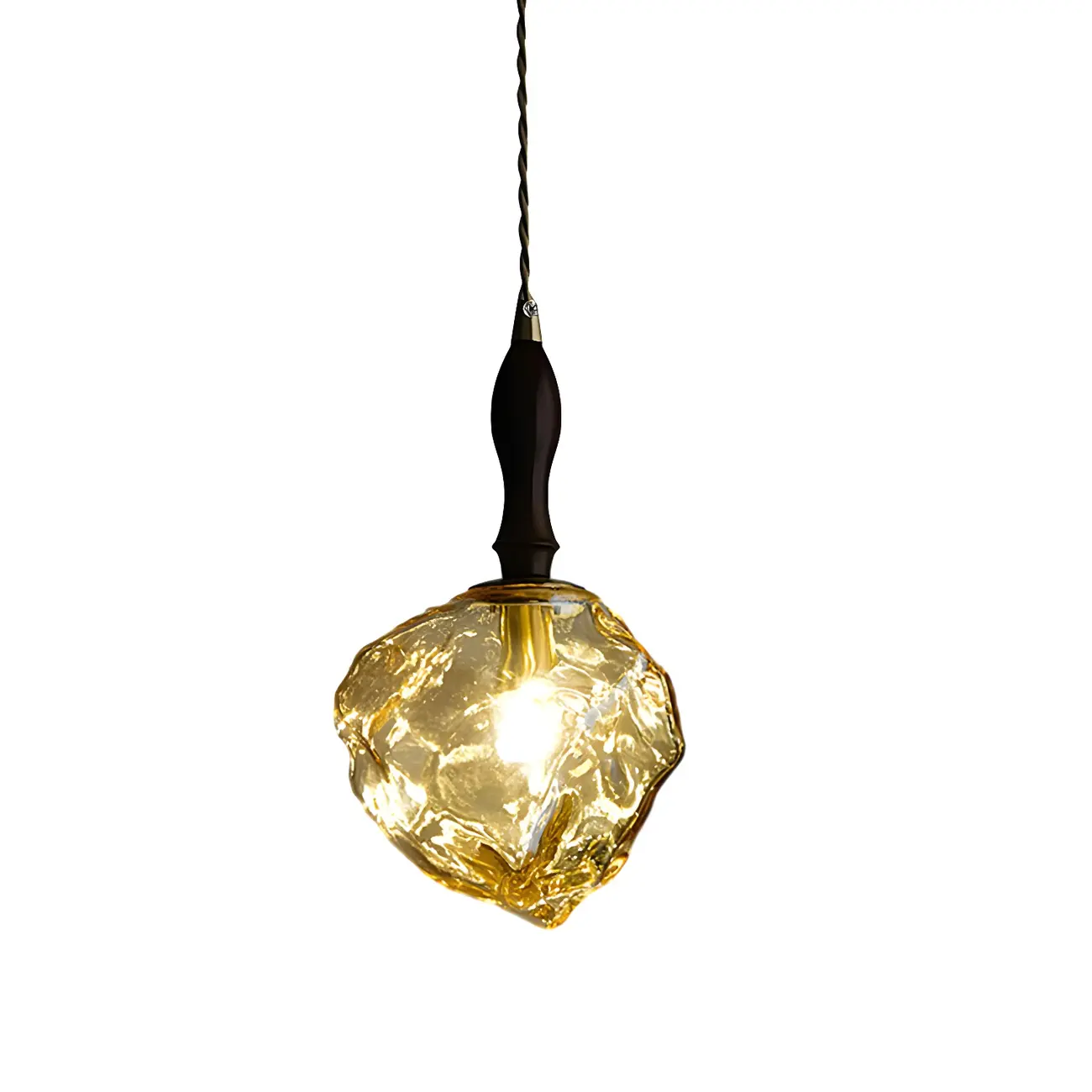 Modern Amber Irregular Crystal Pendant Light for Home Decor Image - 10 | homeyfad
