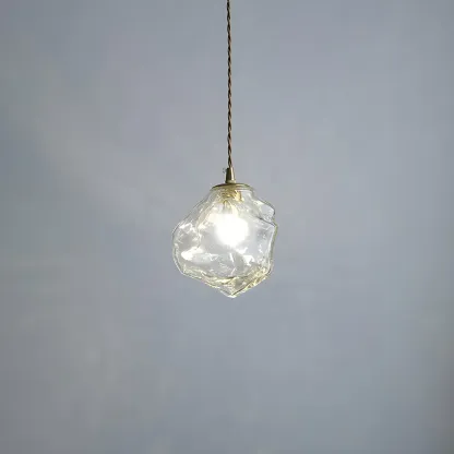 Modern Amber Irregular Crystal Pendant Light for Home Decor Image - 11