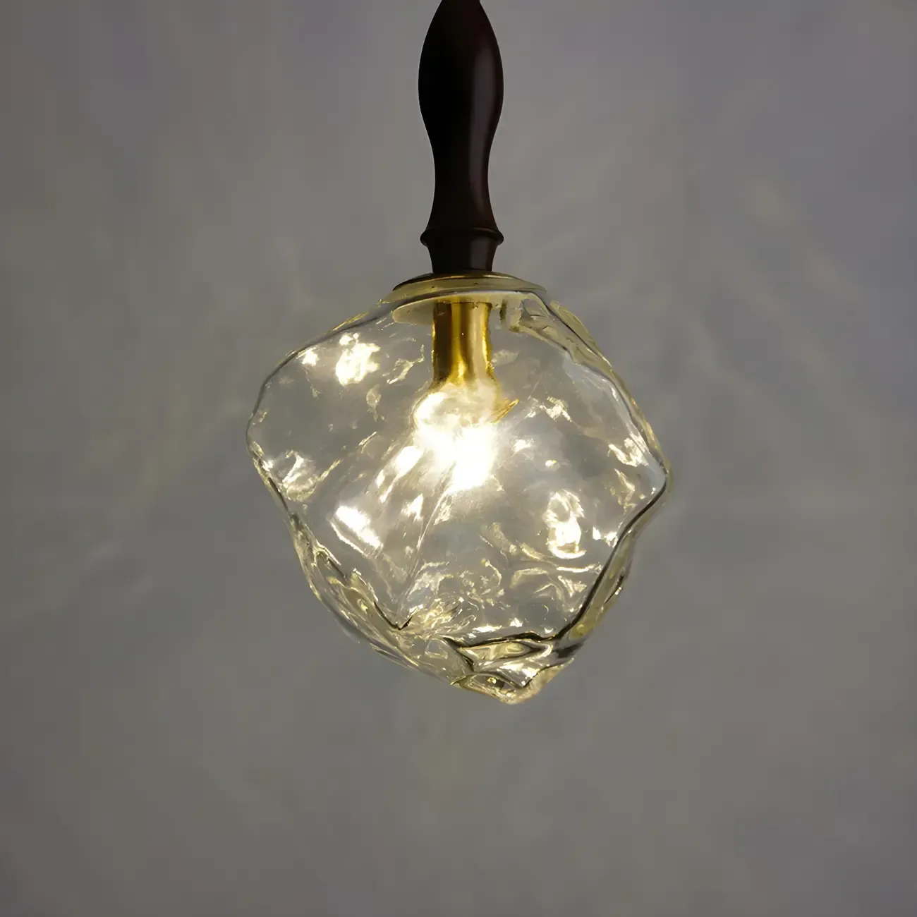 Modern Amber Irregular Crystal Pendant Light for Home Decor Image - 12