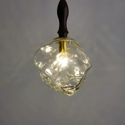 Modern Amber Irregular Crystal Pendant Light for Home Decor Image - 12