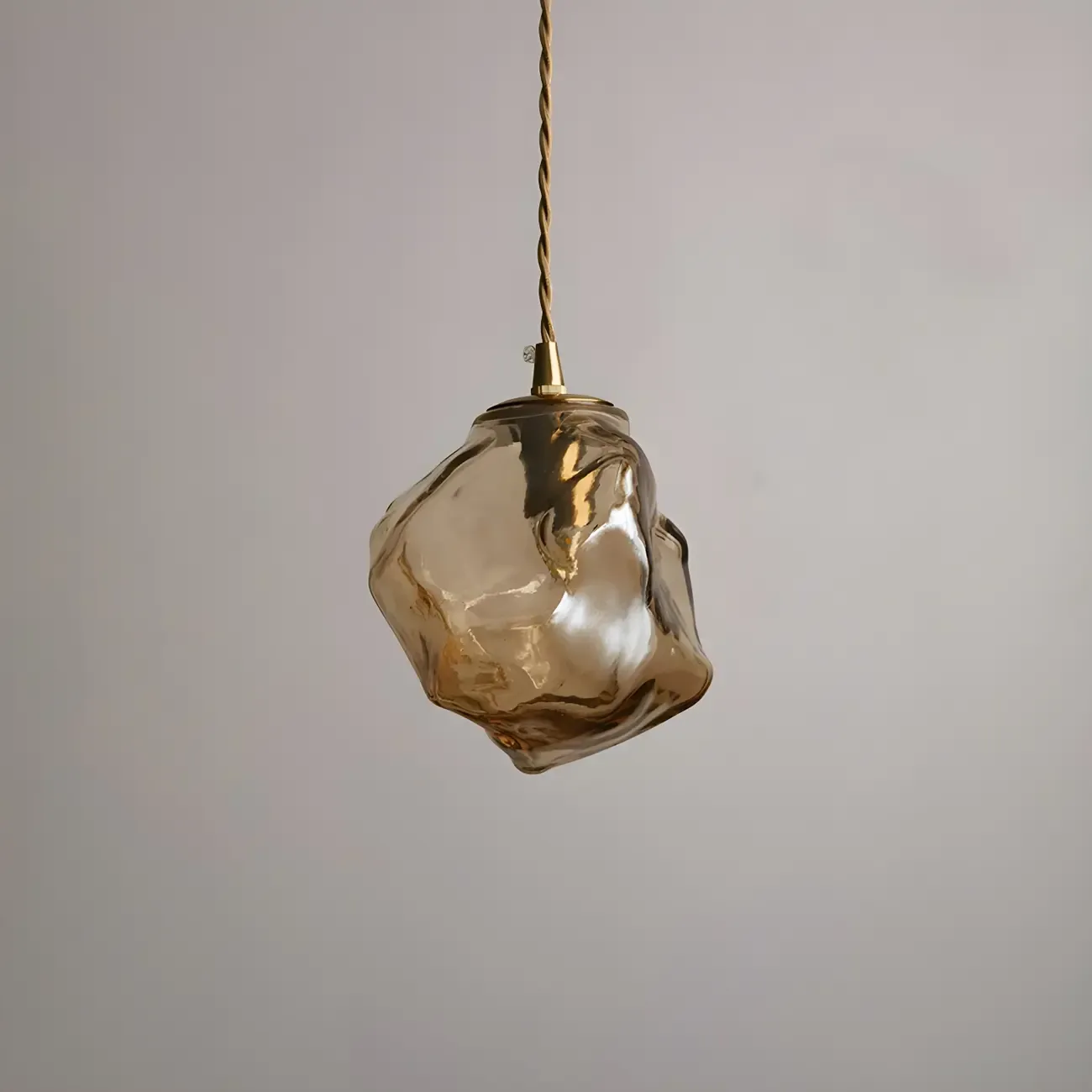 Modern Amber Irregular Crystal Pendant Light for Home Decor Image - 13