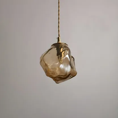 Modern Amber Irregular Crystal Pendant Light for Home Decor Image - 13