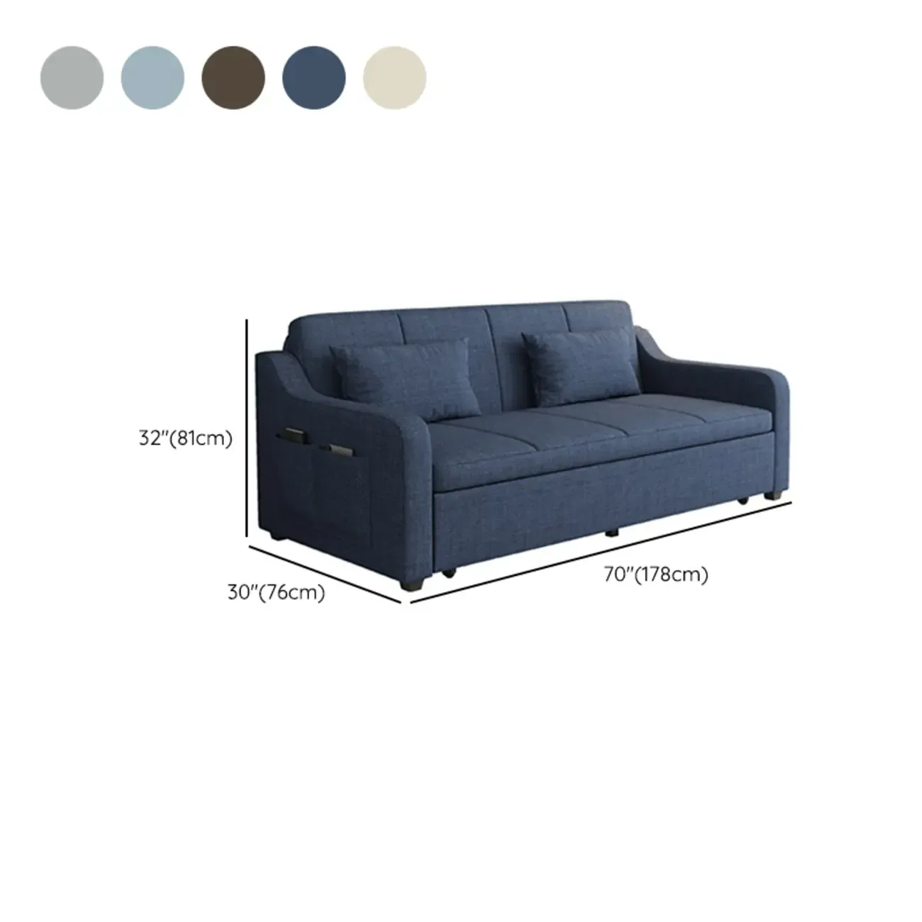 Modern Cotton & Linen Sleeper Sofa with Hidden Storage Image - 15