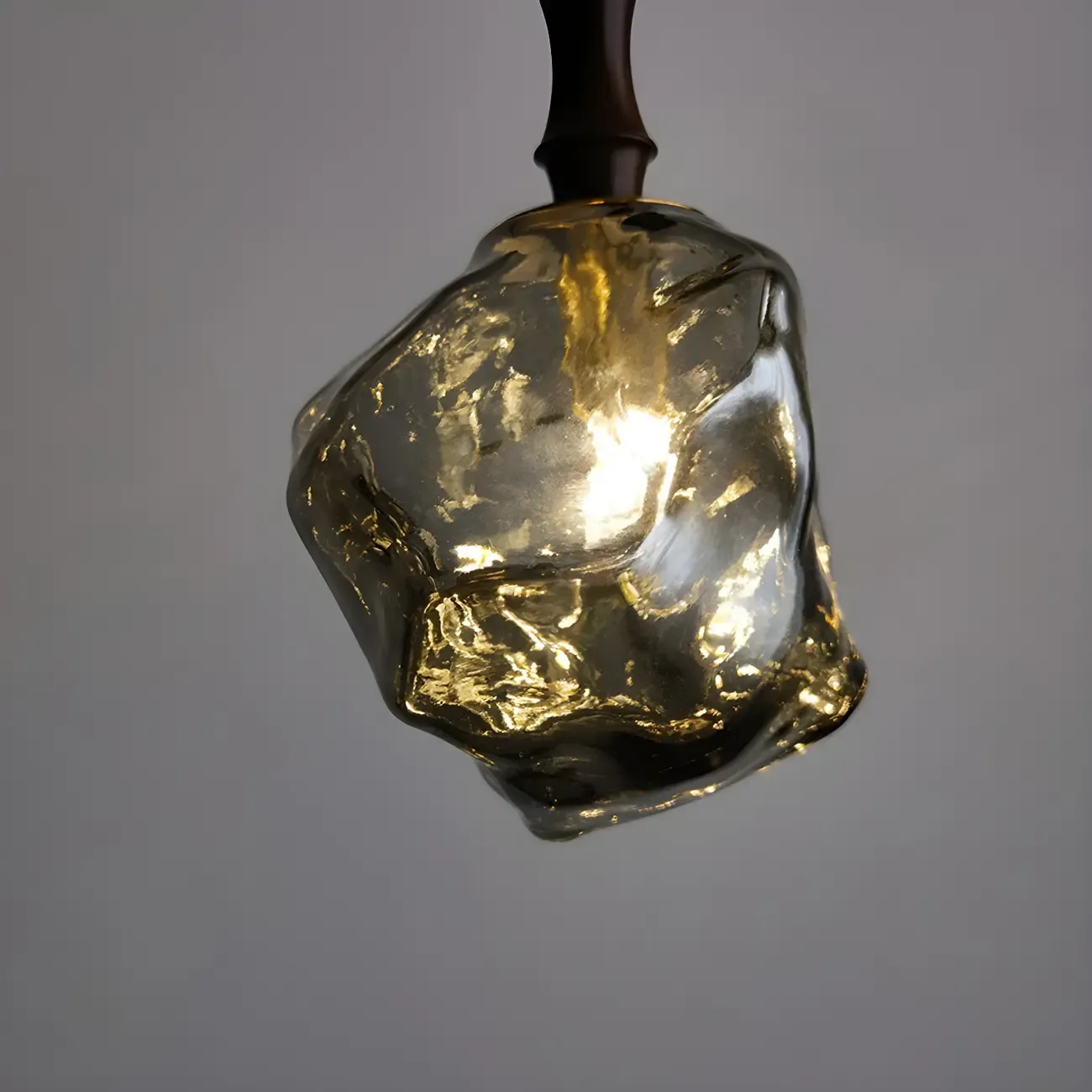 Modern Amber Irregular Crystal Pendant Light for Home Decor Image - 15