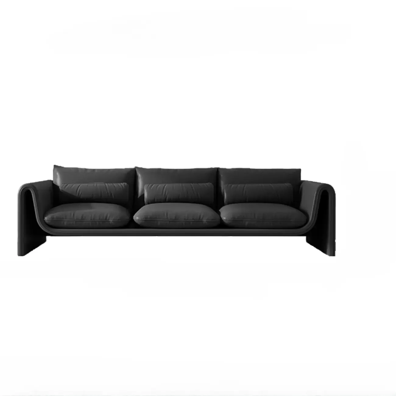 Minimalist Leather Loveseat Sofa Couch with Pillow for Living Room Image - 13
