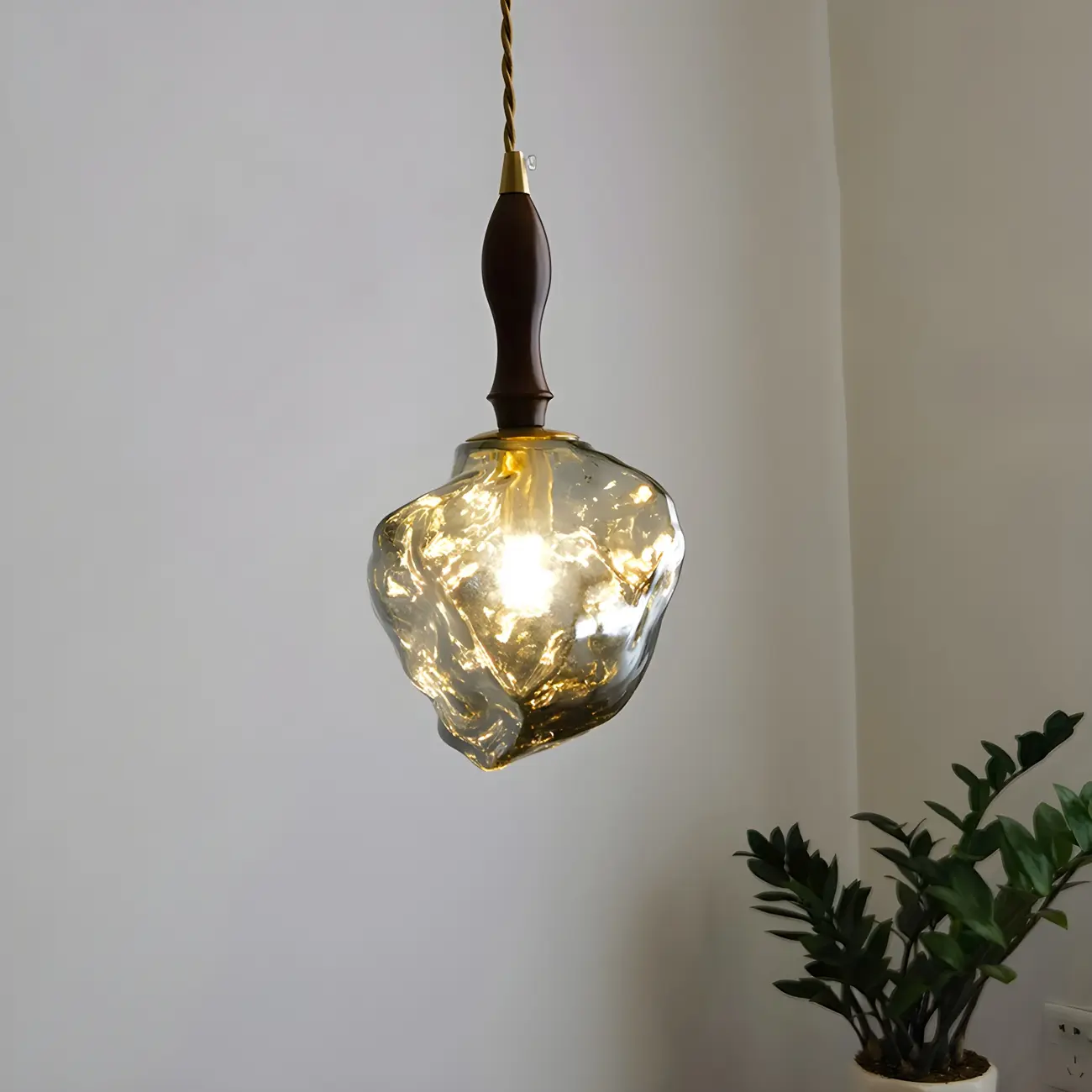 Modern Amber Irregular Crystal Pendant Light for Home Decor Image - 18 | homeyfad