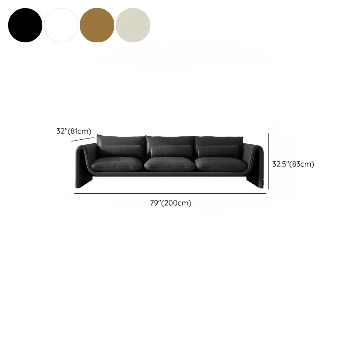 Minimalist Leather Loveseat Sofa Couch with Pillow for Living Room Image - 16
