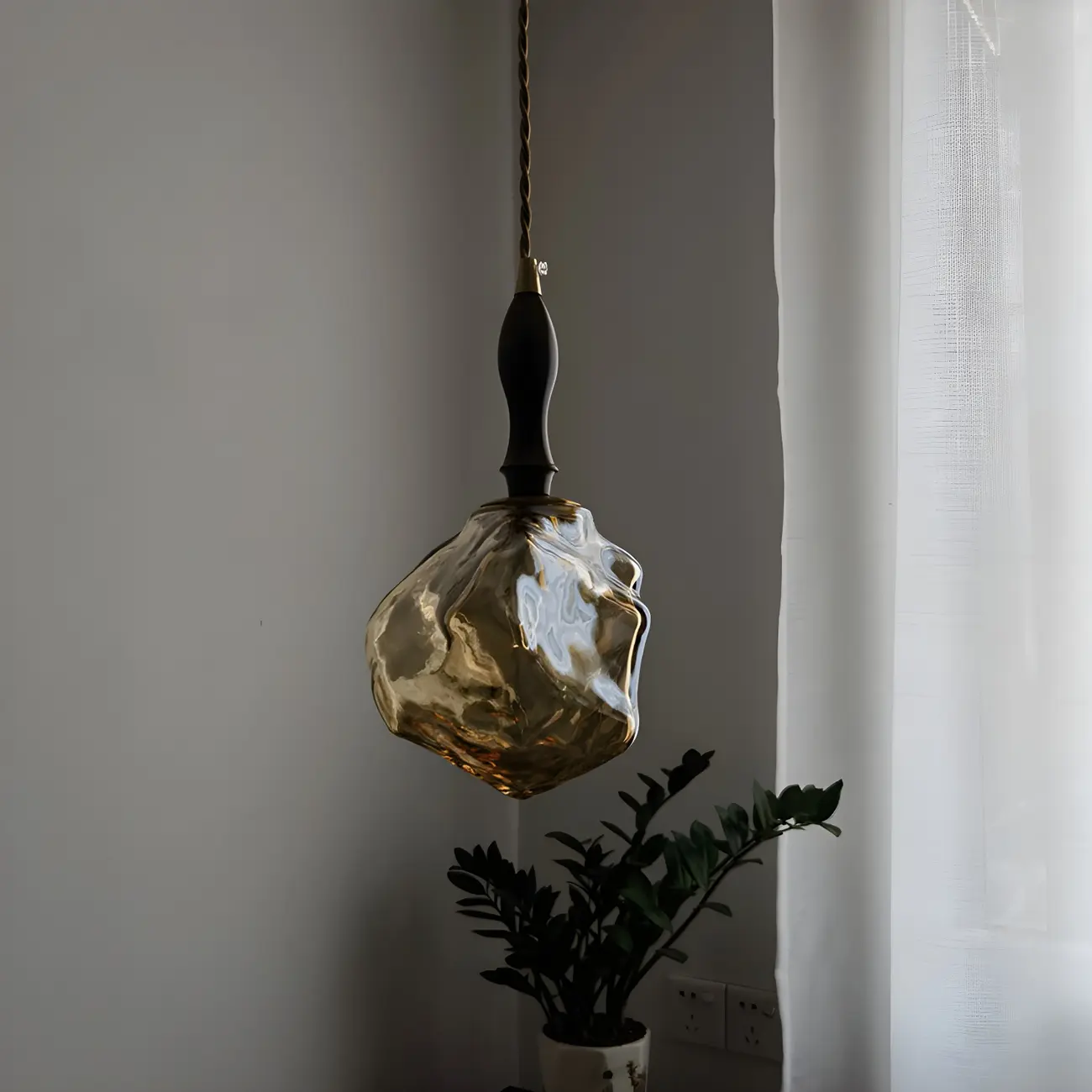 Modern Amber Irregular Crystal Pendant Light for Home Decor Image - 19 | homeyfad