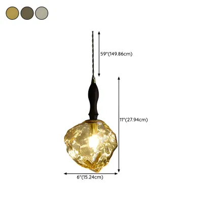 Modern Amber Irregular Crystal Pendant Light for Home Decor #size