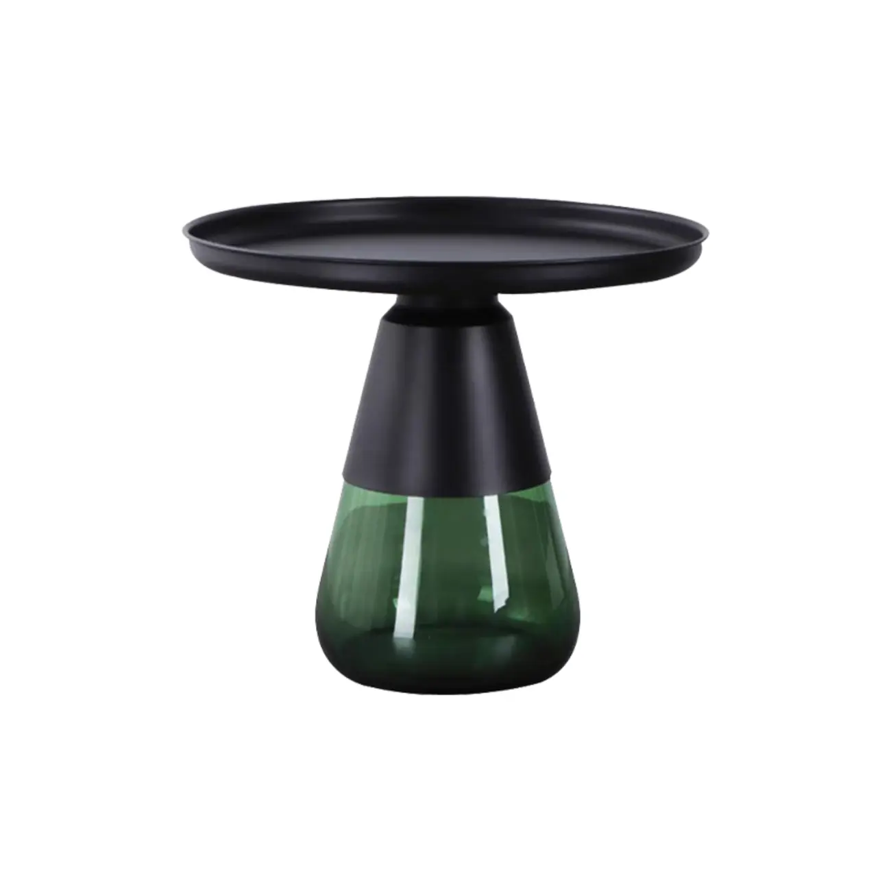 Modern Glass End Table with Round Base for Living Room Image - 6 | homeyfad