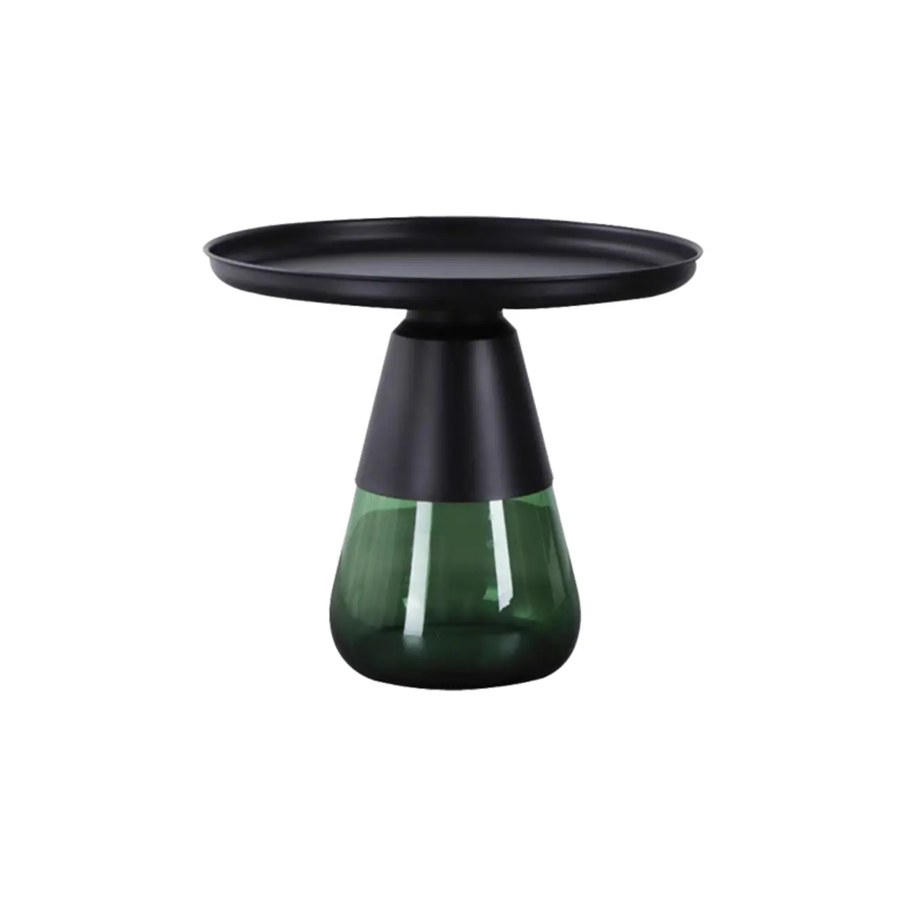 Modern Glass End Table with Round Base for Living Room Image - 9 | homeyfad
