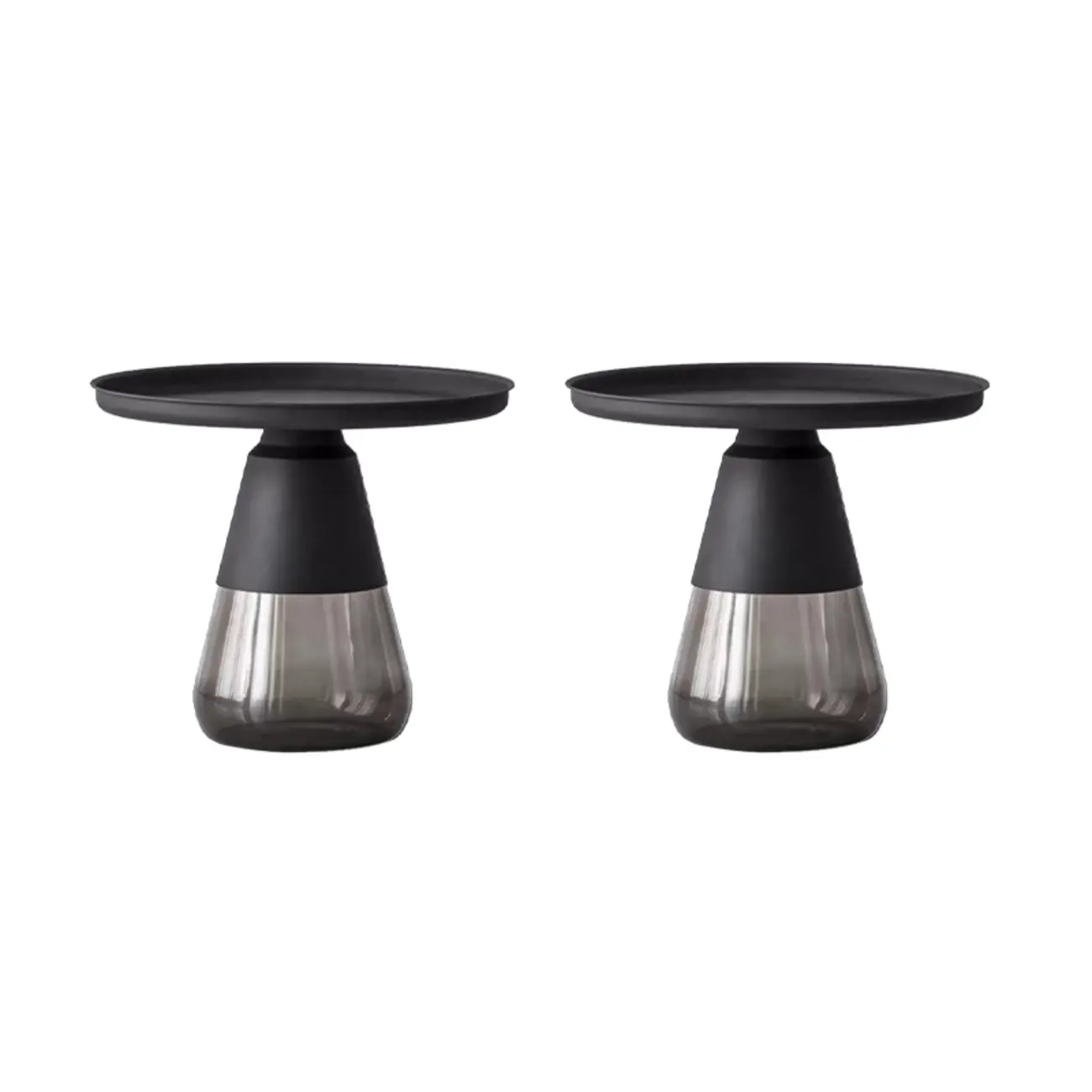 Modern Glass End Table with Round Base for Living Room Image - 12 | homeyfad