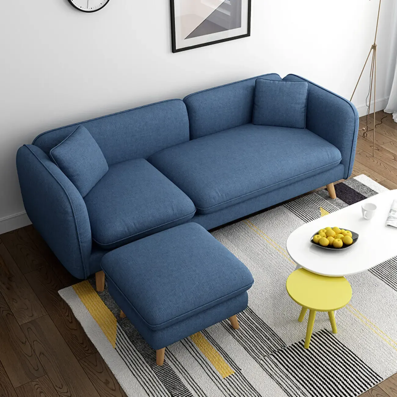 82.5" Sectional Sofa Comfy Cloud Couch for Living Room Modern Sofa Sleeper Deep Couches with Ottoman Image - 1