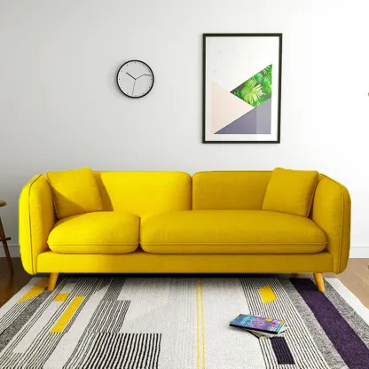 82.5" Sectional Sofa Comfy Cloud Couch for Living Room Modern Sofa Sleeper Deep Couches with Ottoman Image - 2