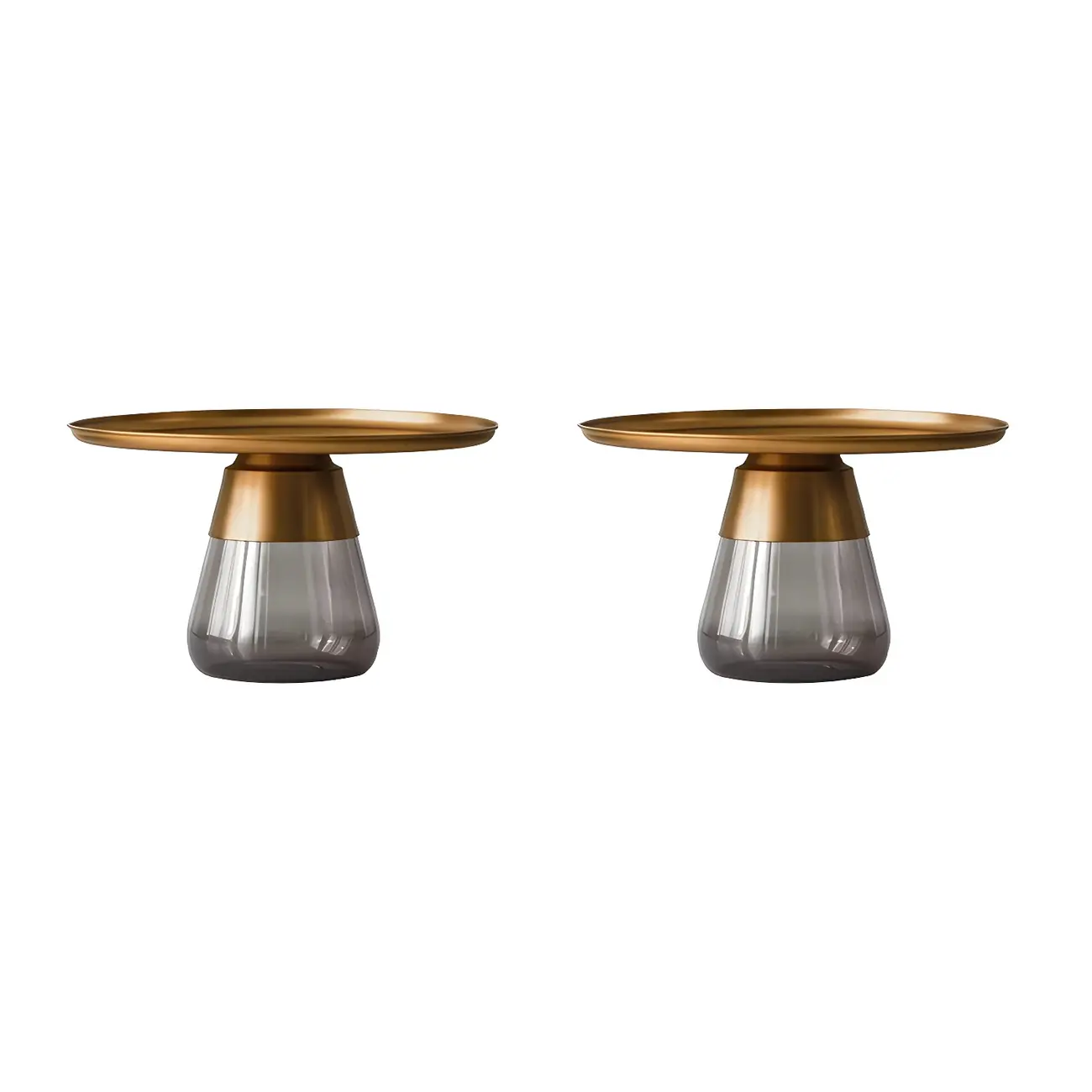 Modern Glass End Table with Round Base for Living Room Image - 18 | homeyfad