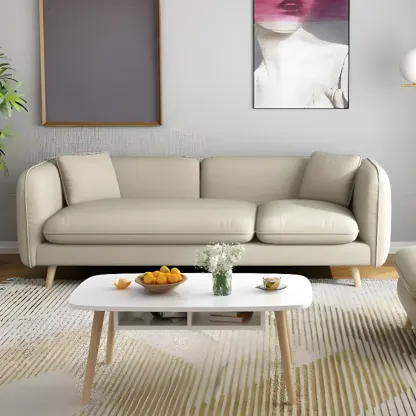 82.5" Sectional Sofa Comfy Cloud Couch for Living Room Modern Sofa Sleeper Deep Couches with Ottoman Image - 4