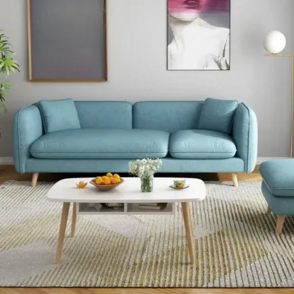 82.5" Sectional Sofa Comfy Cloud Couch for Living Room Modern Sofa Sleeper Deep Couches with Ottoman Image - 7