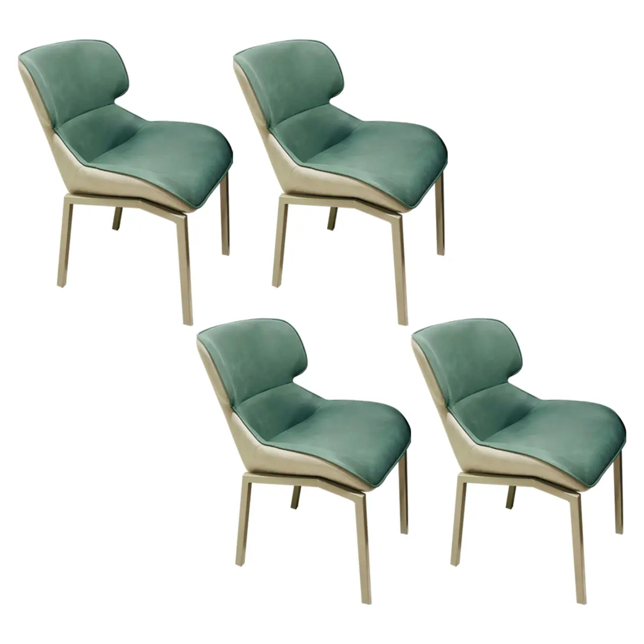 Camel Faux Leather Upholstered Dining Chair with Metal Legs Image - 4 | homeyfad