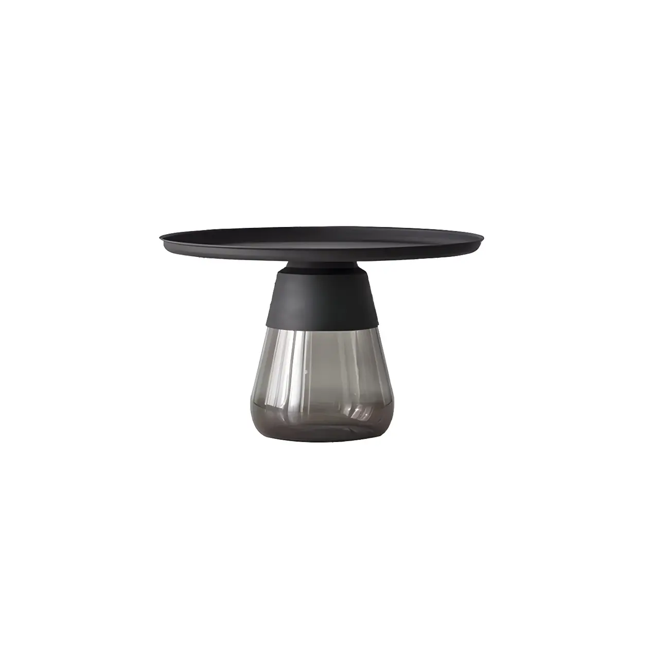 Modern Glass End Table with Round Base for Living Room Image - 23 | homeyfad