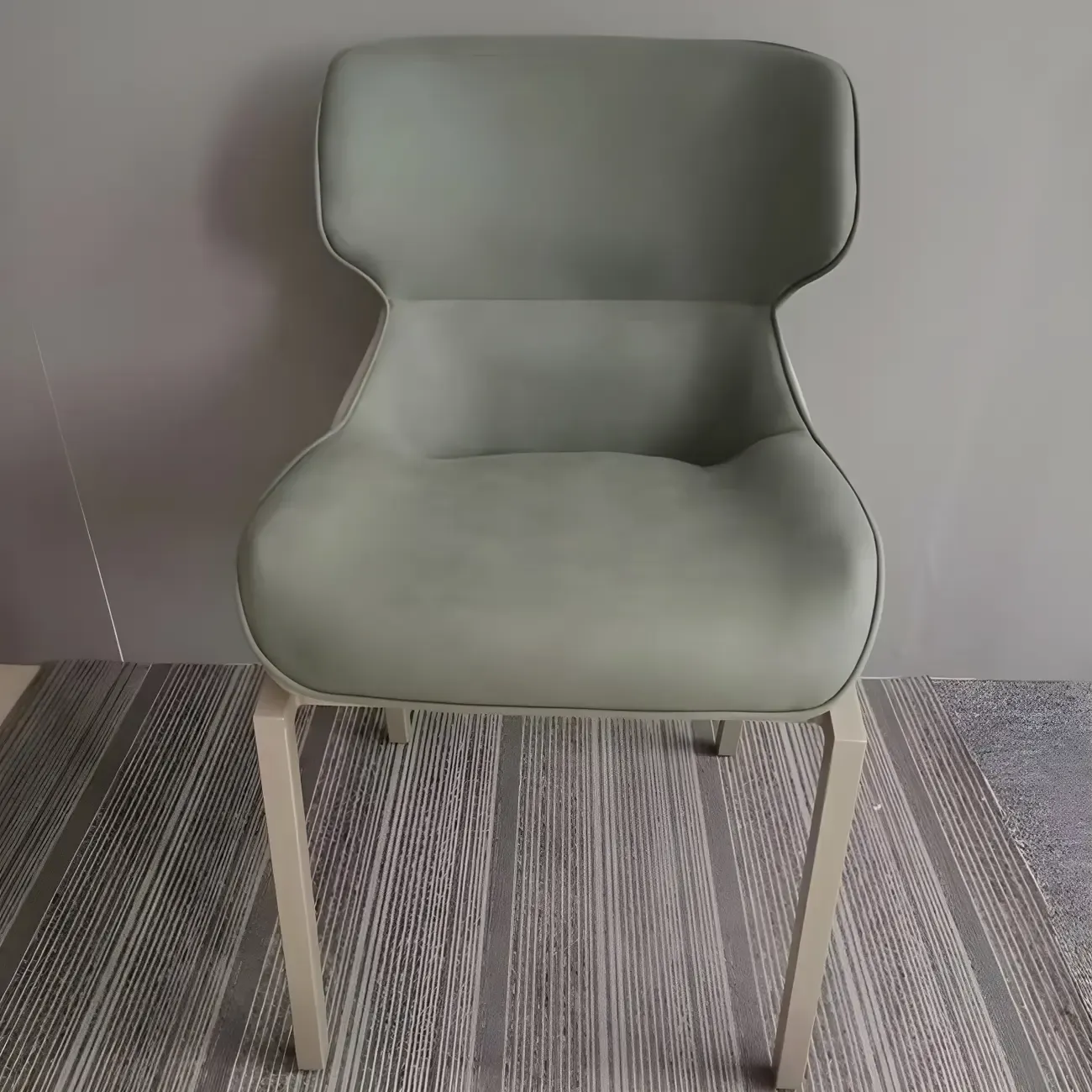 Camel Faux Leather Upholstered Dining Chair with Metal Legs Image - 6