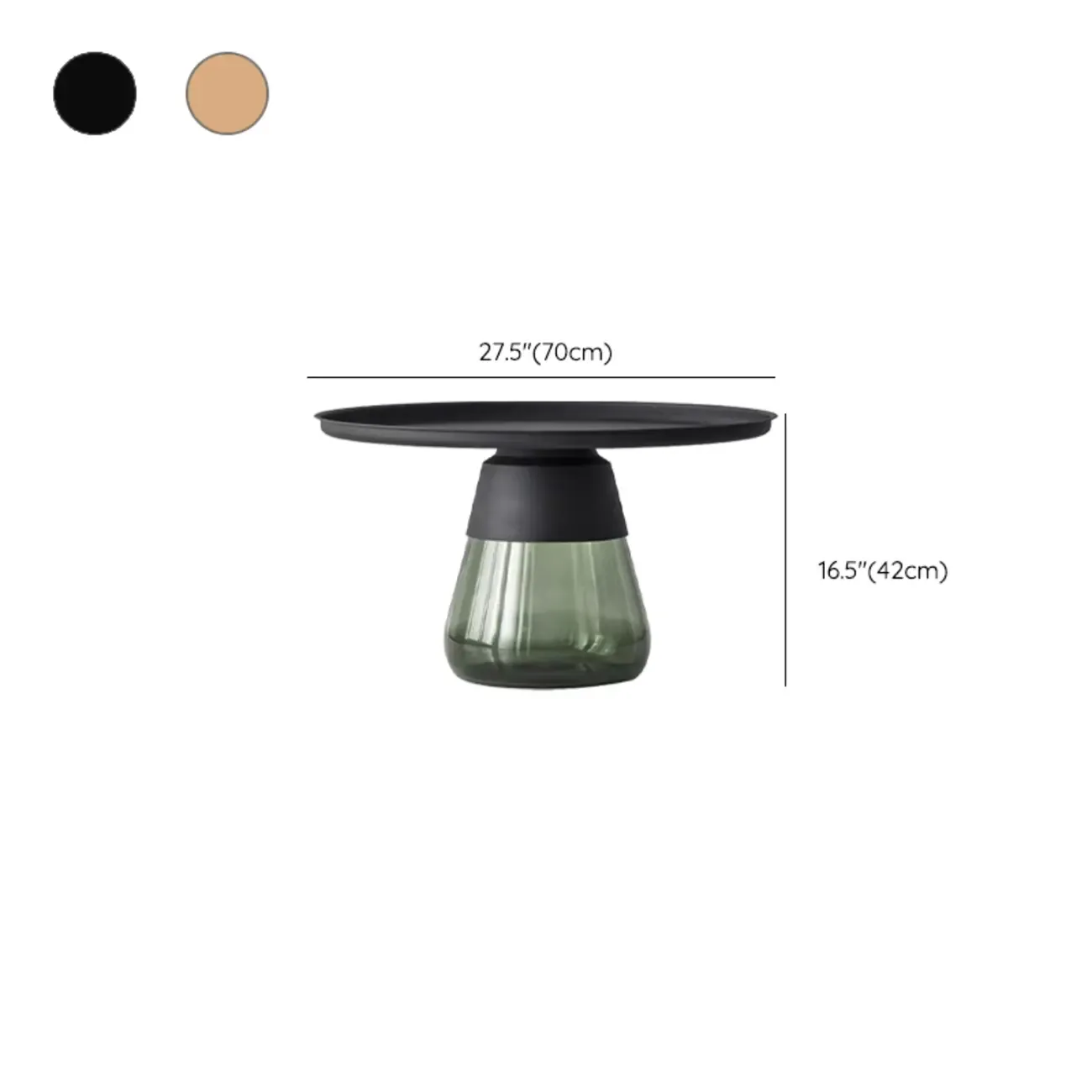 Modern Glass End Table with Round Base for Living Room Image - 26