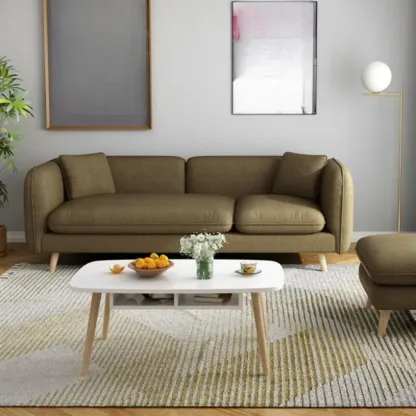 82.5" Sectional Sofa Comfy Cloud Couch for Living Room Modern Sofa Sleeper Deep Couches with Ottoman Image - 11
