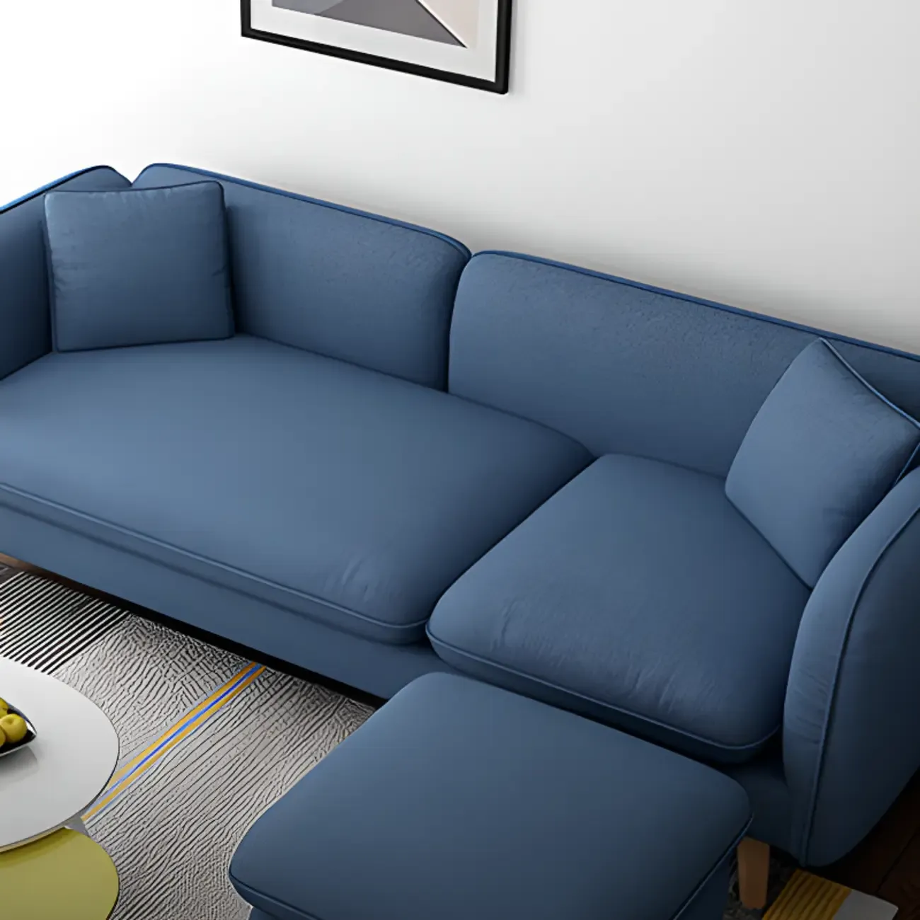 82.5" Sectional Sofa Comfy Cloud Couch for Living Room Modern Sofa Sleeper Deep Couches with Ottoman Image - 12