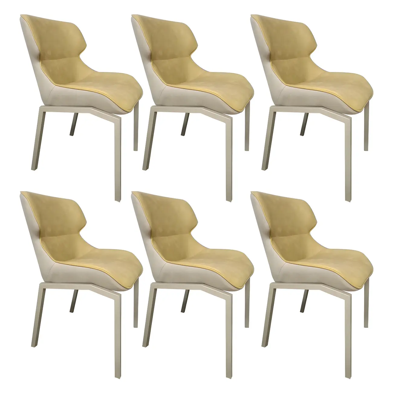 Camel Faux Leather Upholstered Dining Chair with Metal Legs Image - 11 | homeyfad