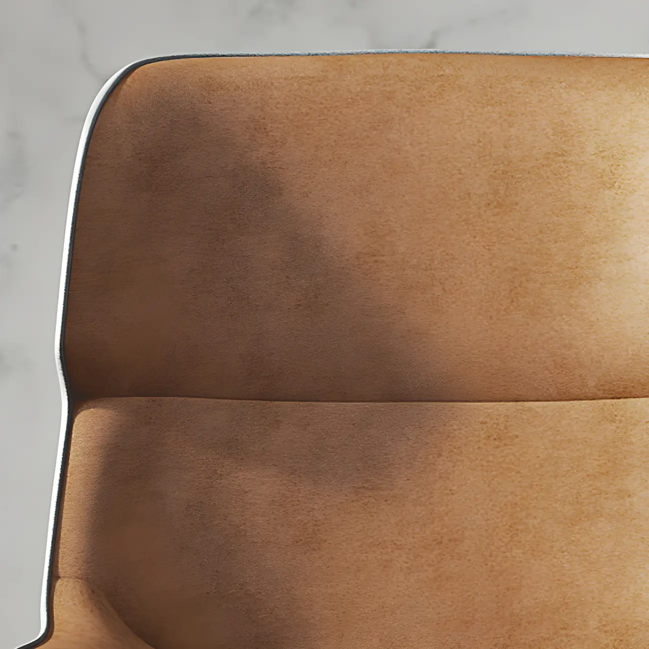 Camel Faux Leather Upholstered Dining Chair with Metal Legs Image - 12 | homeyfad