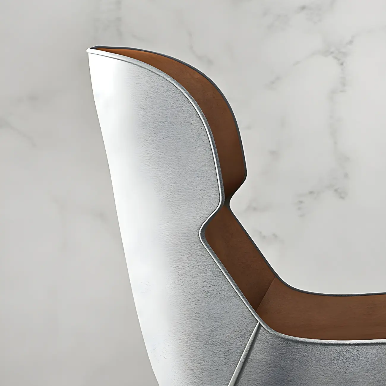 Camel Faux Leather Upholstered Dining Chair with Metal Legs Image - 15 | homeyfad