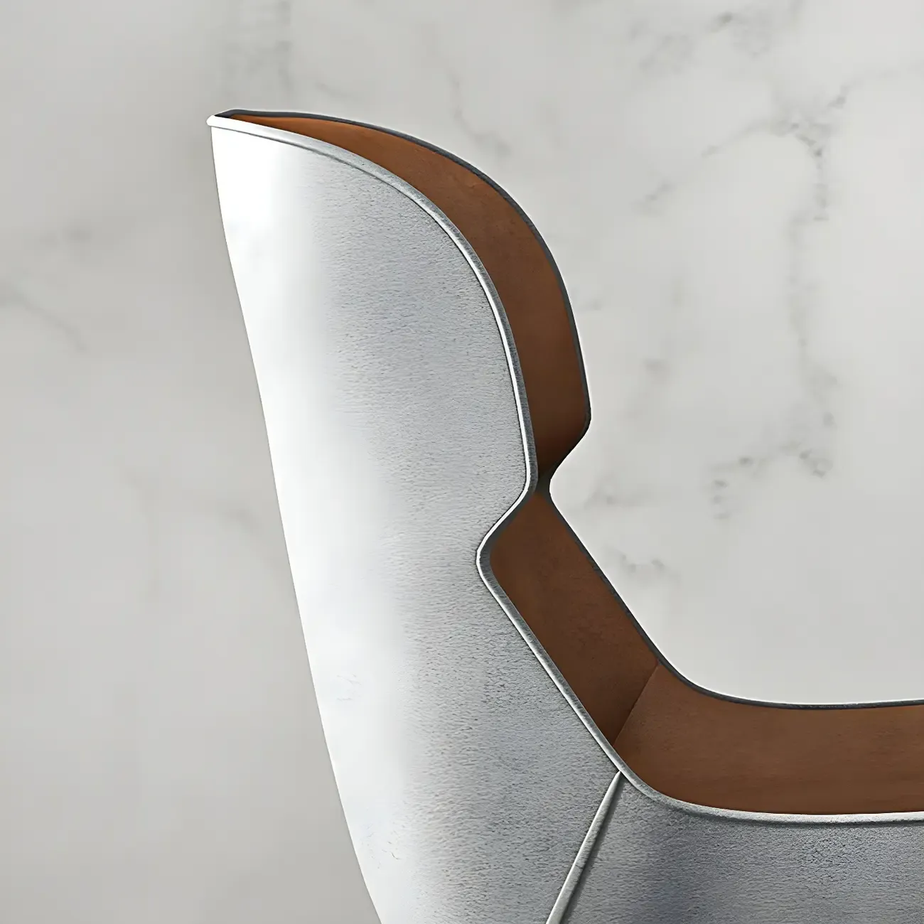 Camel Faux Leather Upholstered Dining Chair with Metal Legs Image - 15