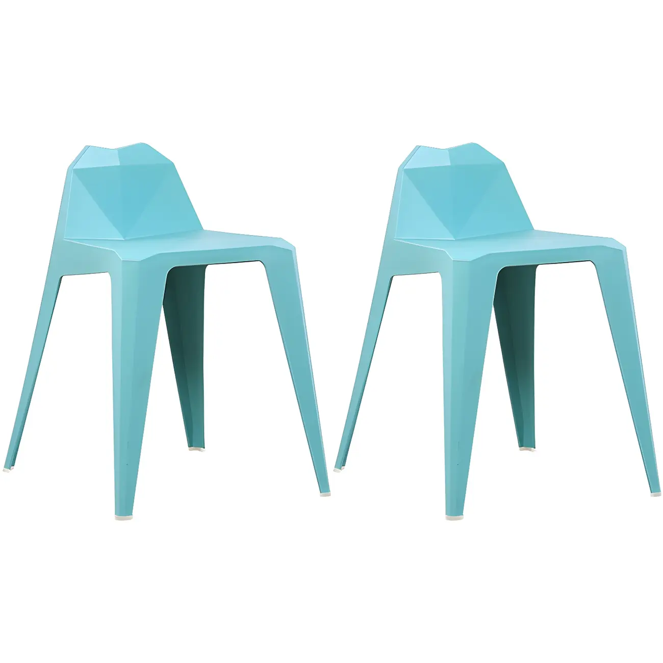 Colorful Stackable Dining Chair Armless with Solid Back Image - 2 | homeyfad