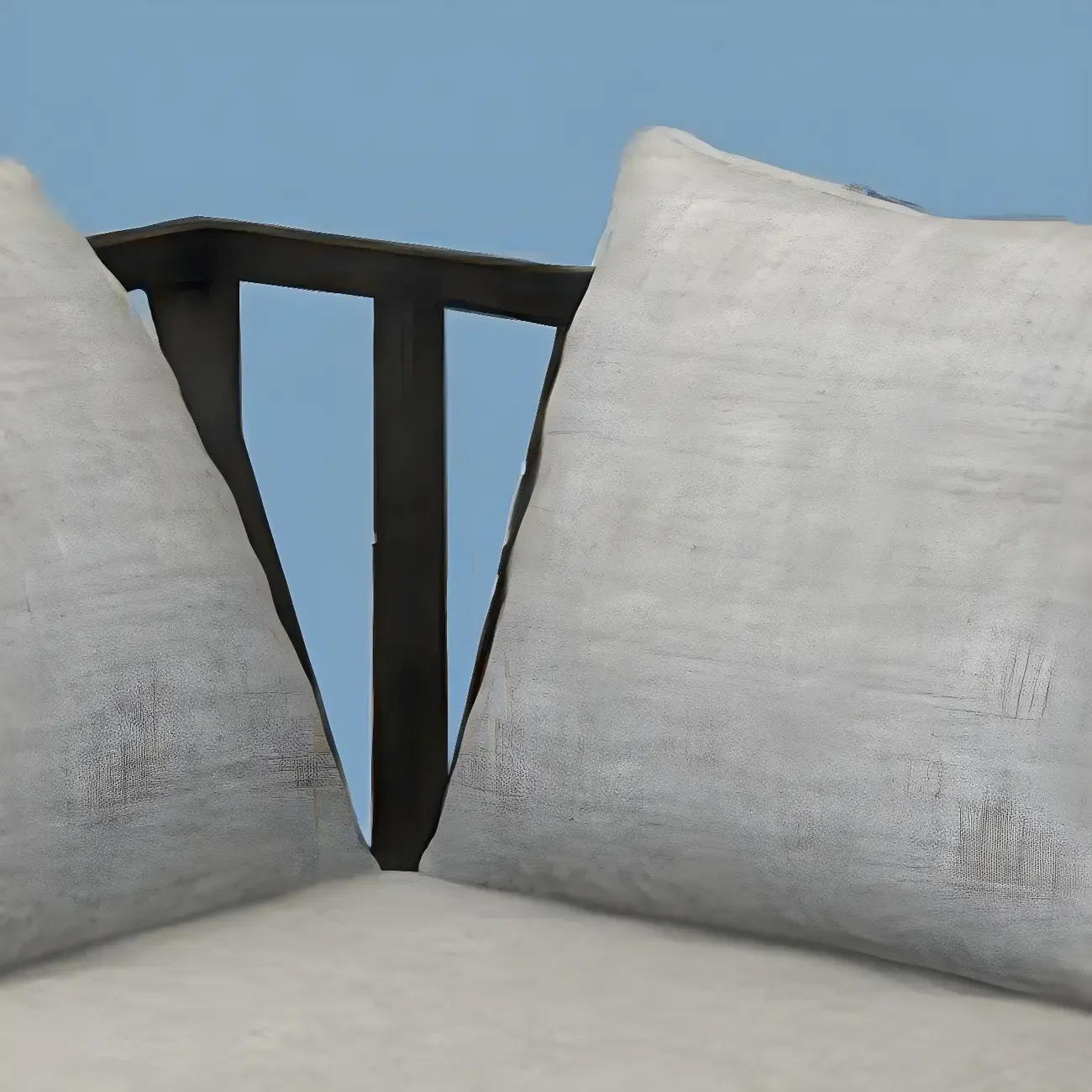 Modern Grey Linen Sofa with Pillows and Metal Frame Image - 7
