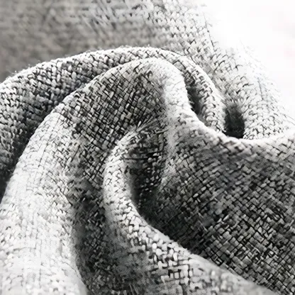 Modern Grey Linen Sofa with Pillows and Metal Frame Image - 11