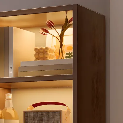 Modern Rectangular Bookshelf with Drawers Image - 6