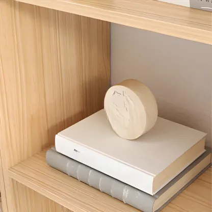 Modern Rectangular Bookshelf with Drawers Image - 7